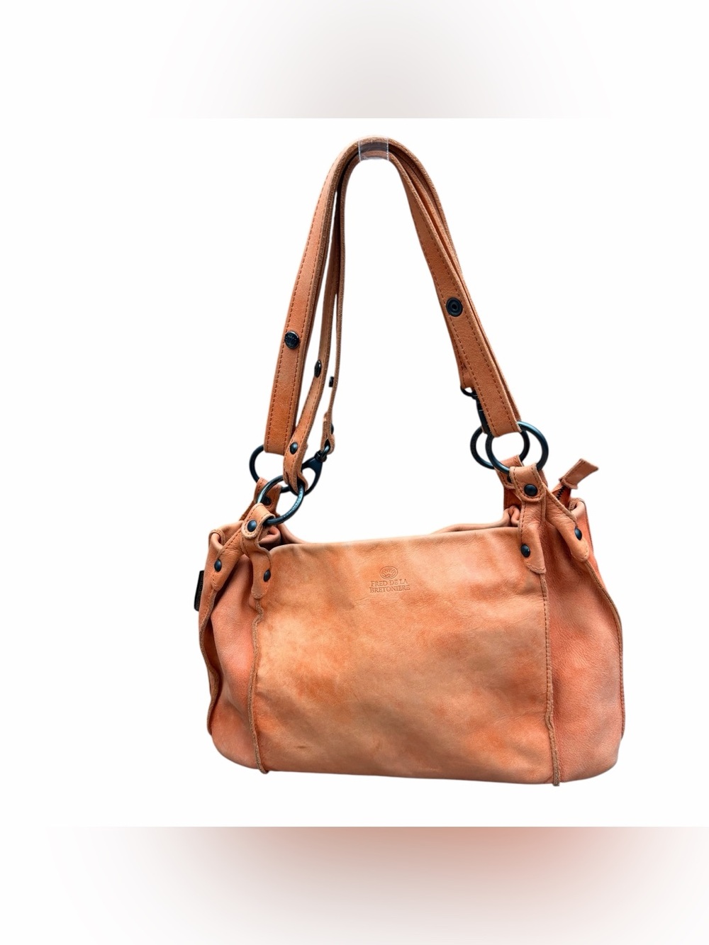 Fred de la Bretoniere  Orange Leather Shoulder Bag Women's Handbag